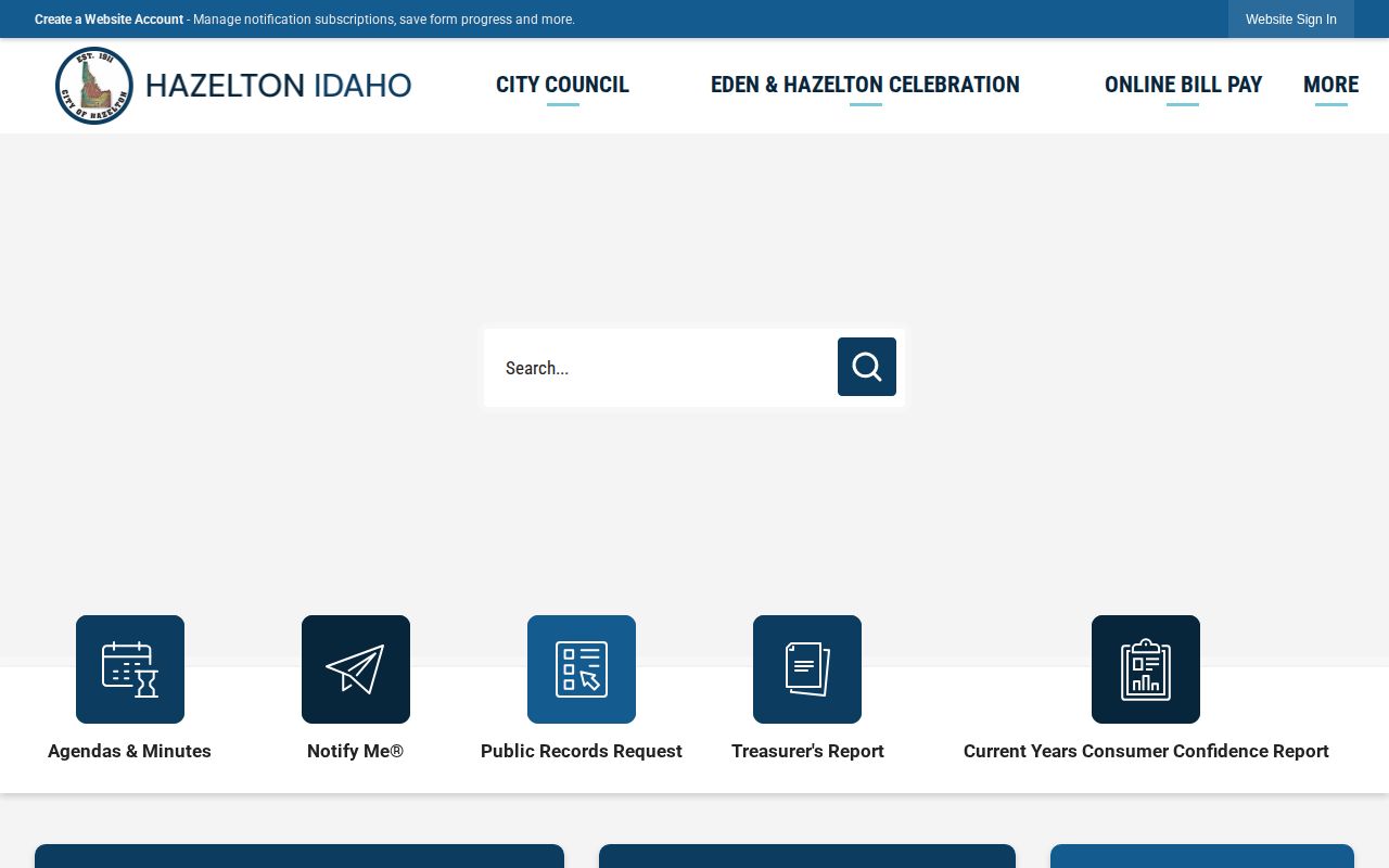 Official City of Hazelton website with municipal contact information
